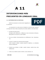 11 Intervenciones Mas Frecuentes en Lenguaje Oral