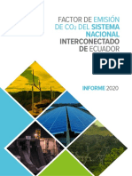 Emision de Co2 Del Sistema Nacional Interconectado de Ecuador Informe 2020