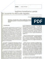 El Cálculo de La Legítima Hereditaria Cuando El Causante Ha Efectuado Legados