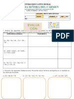 Evaluacion de Matematicas 8-9