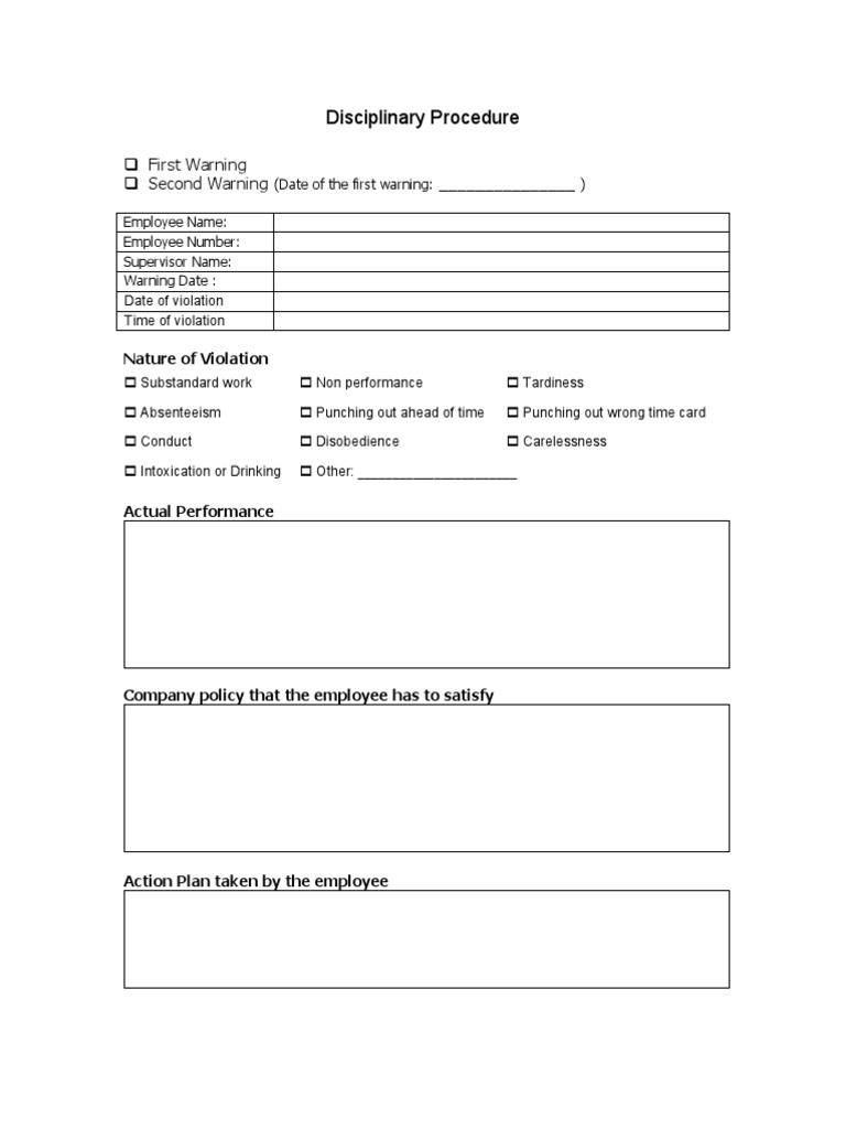 Disciplinary Procedure Form | PDF