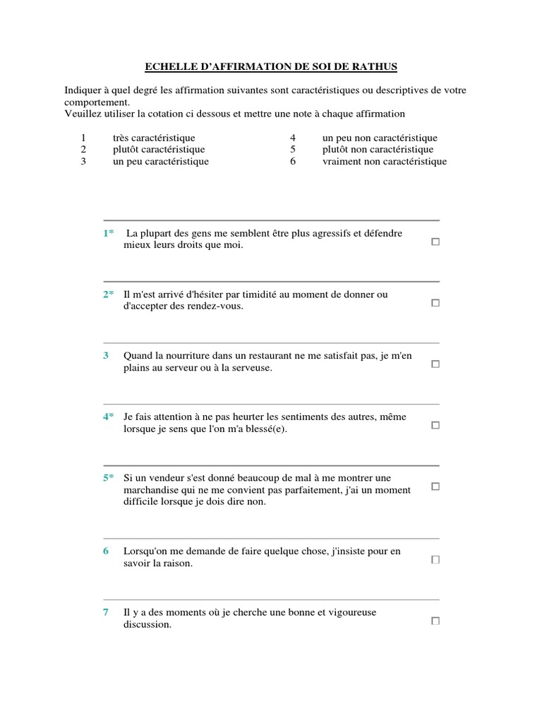 Qu’Est-Ce Que Le Test De Rathus – SSMSR