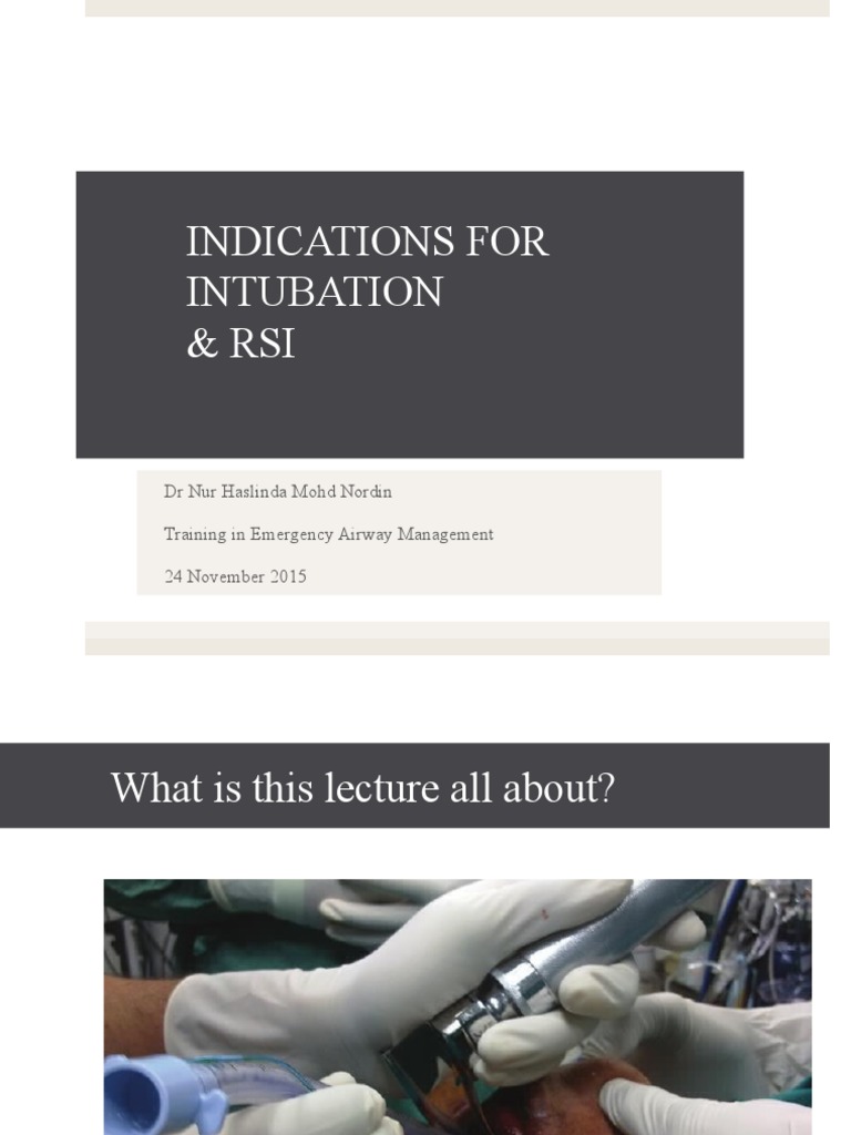 Indications For Intubation and RSI PDF Medicine Clinical Medicine