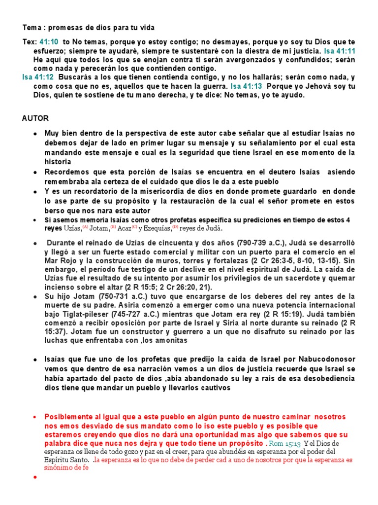 Promesas de Dios en Isaías para ti | PDF | Isaias | Cristo (título)