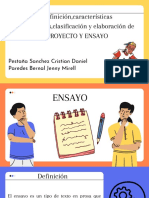 Definición, Características, Cualidades, Clasificación y Elaboración de Proyecto Y Ensayo