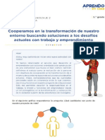 Cooperamos en La Trasfomracion de Nuestro Entorno Buscando Soluciones A Los Desafios Actuales Con Trabajo y Emprendimiento