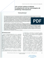 Situación Actual Sobre El Debate Estandarización-Adaptación de Las Estrategias de Marketing Internacional