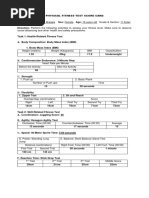 Bragais - Physical Fitness Test Score Card