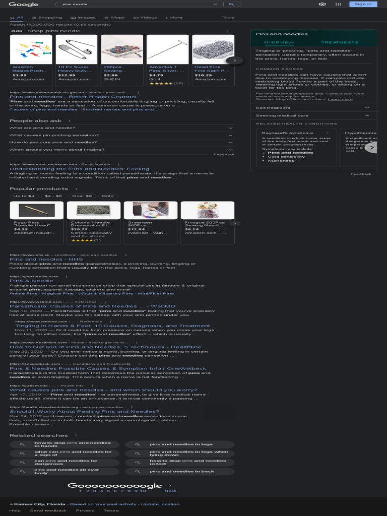 Pins and needles sensation causes and treatments PDF Paresthesia Health Sciences
