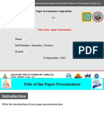 Bhilai Institute Paper Presentation Competition Inculcating Innovations