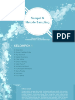 Sampel & Metode Sampling: Kelompok 1 Kelas 4 A Universitas Bhakti Kencana Tasikmalaya