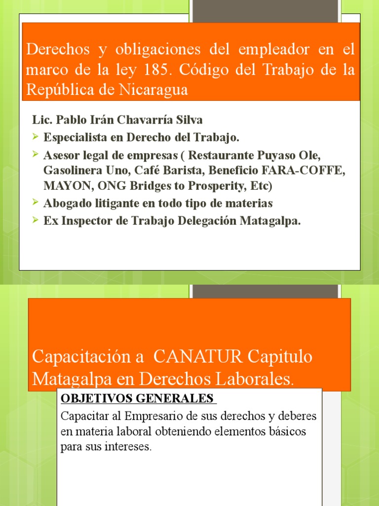 Derechos y Deberes Laborales en Nicaragua | PDF | Salario | Derecho laboral