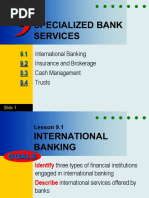 Chapter 9 Specialized Bank Services