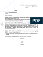 Sumilla: Solicito Formación Práctica en Empresa Bajo Modalidad de Convenio de Colaboración Mutua. Señor Director Zonal