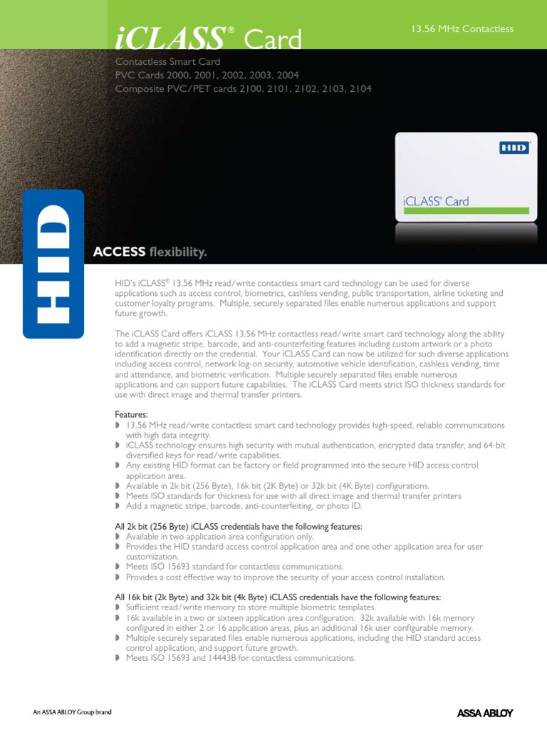 Iclass | PDF | Access Control | Smart Card