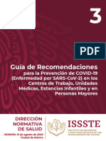 Guía de Recomendaciones No. 3 para La Prevención de COVID-19 (Versión 31 de Agosto 2020)