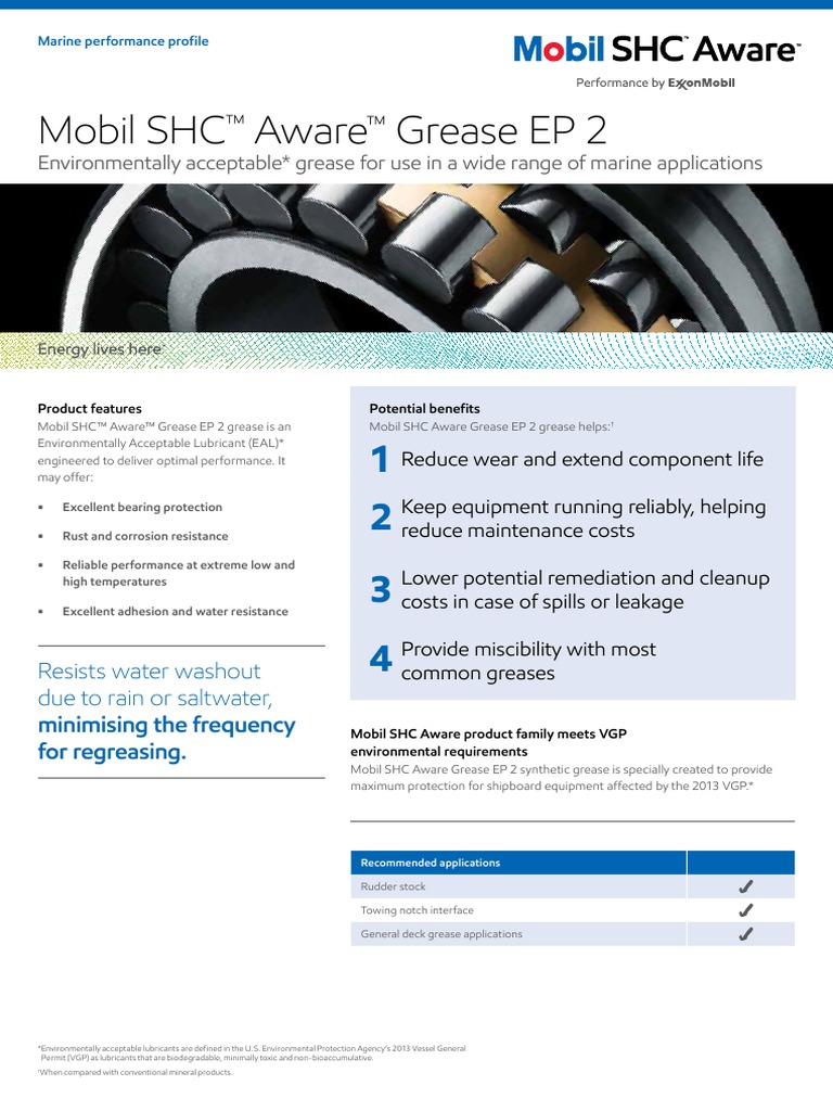 Mobil SHC Aware Grease EP2 PDF Lubricant Chemistry