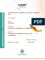 Evaluación y seguimiento del proyecto comunitario