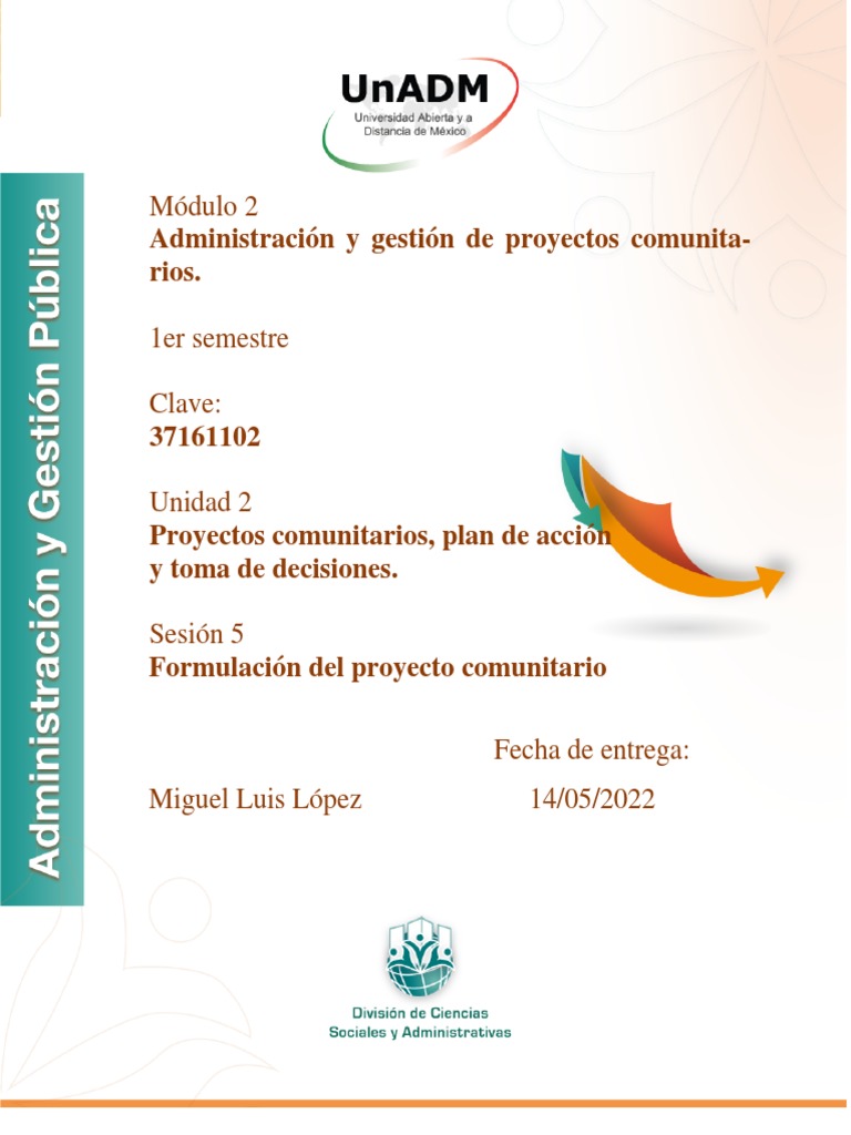 Formulación de Proyectos Comunitarios | PDF | Presupuesto | Toma de ...