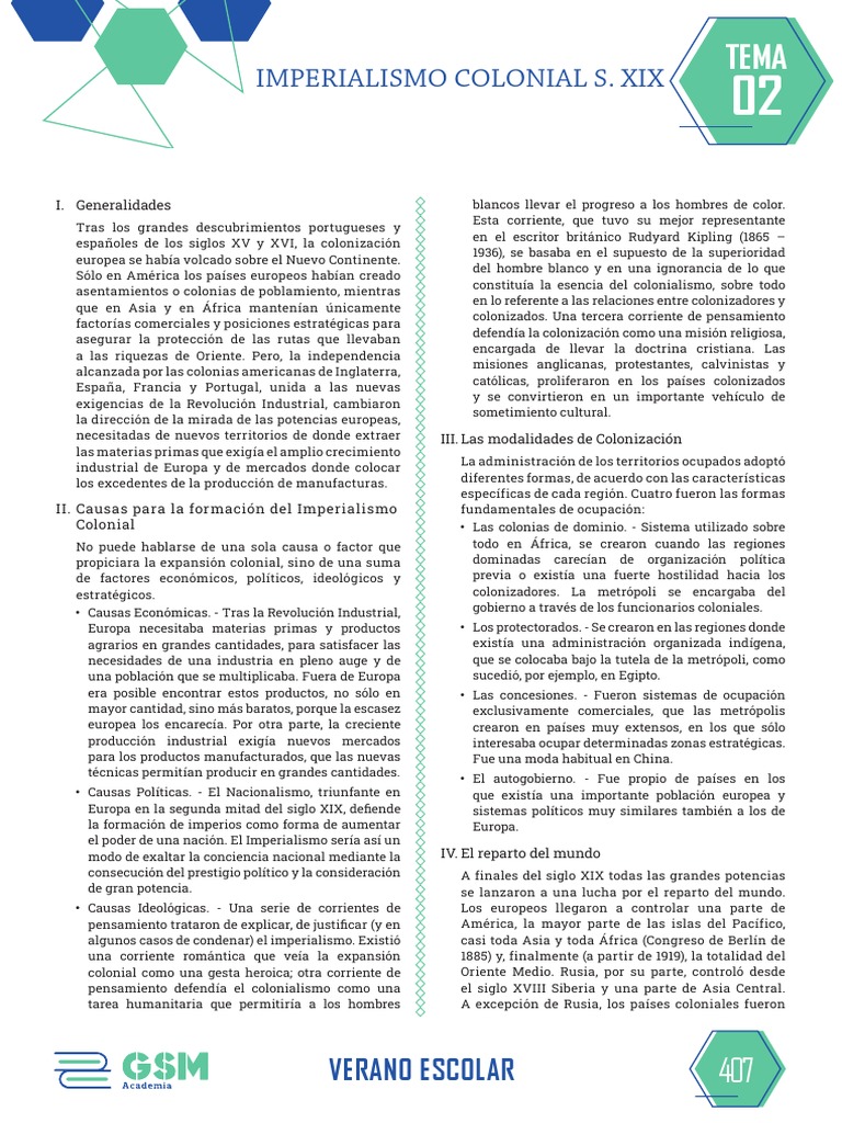 Imperialismo Colonial del Siglo XIX | PDF | Colonialismo | Imperio ...