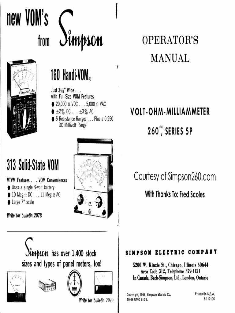 Simpson 2605p User Manual PDF