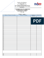 Grade 8 Parent-Teacher Meeting Attendance Sheet