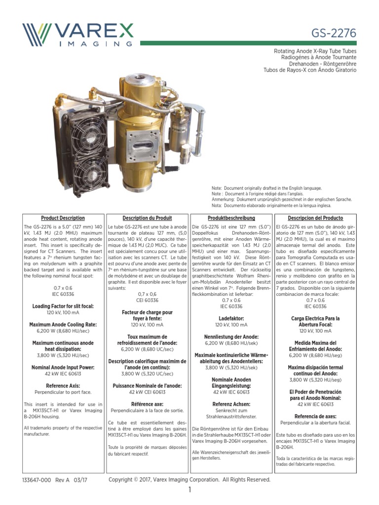 Catalogue Varex GS2276 2017 | PDF | Grandeur physique | Métrologie