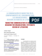 La Comunicación de Marketing en El Comportamiento Del Consumidor para Las Organizaciones: Revisión Sistemática de Literatura