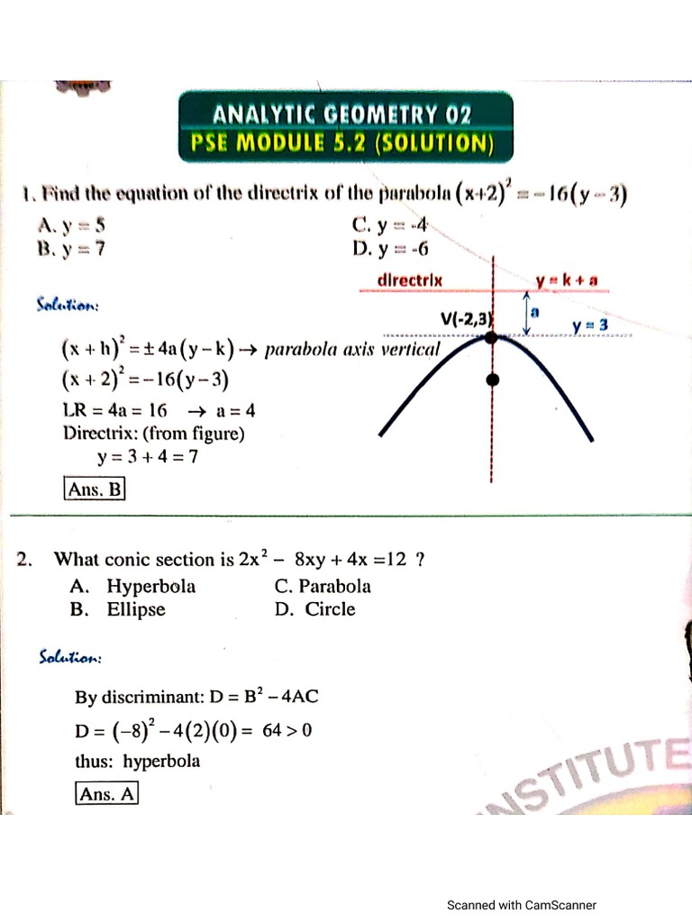 Analytic Geometry 02 Solution | PDF