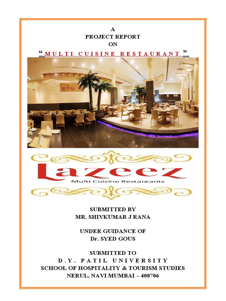 Multi Cuisine Restaurant Project Report | PDF | Depreciation | Interest