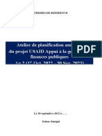 Atelier de Planification Annuelle Du Projet USAID Appui À La Gestion Des Finances Publiques An 2 (1 Oct. 2022 - 30 Sep. 2023)
