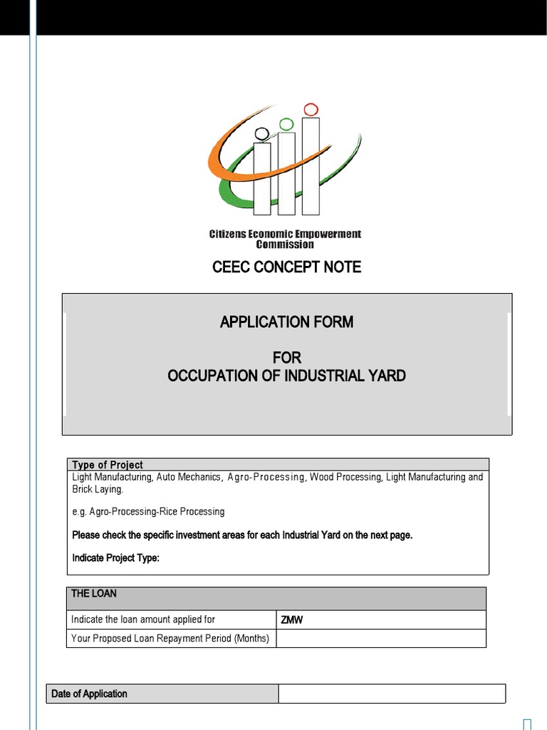 CEEC Application for Industrial Yard Occupation | PDF | Business ...