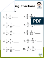 Grade 6 Adding Fractions Worksheet 1