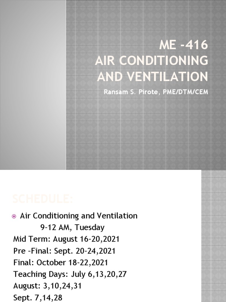 Air Conditioning & Ventilation Course Guide | PDF | Air Conditioning ...