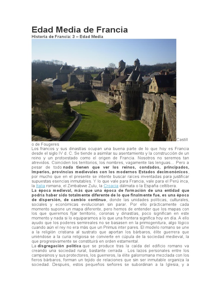 Edad Media de Francia Descargar gratis PDF Edades medias Francia