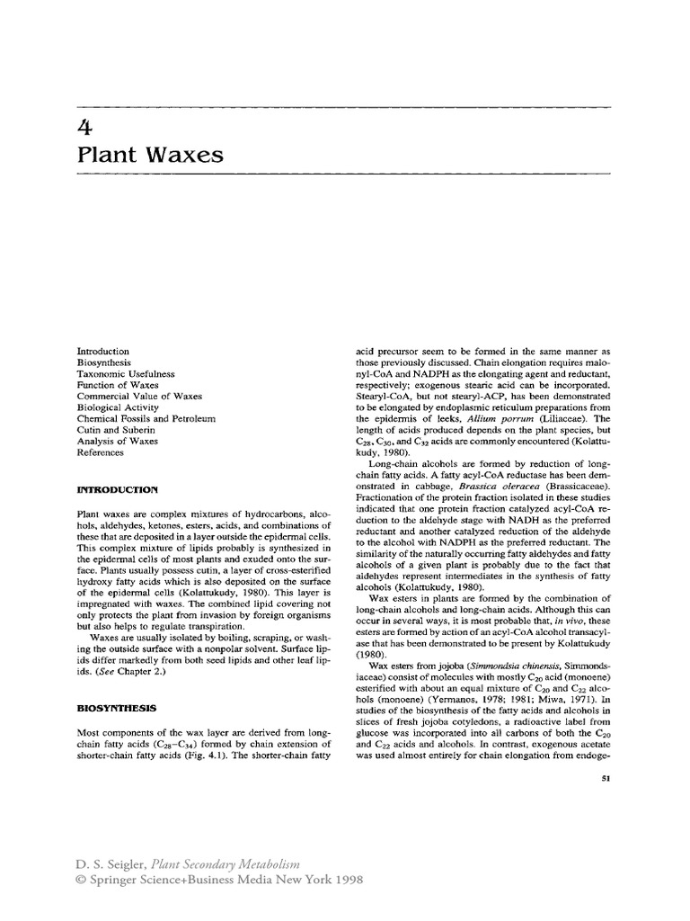 Wax Classification 1 PDF Wax Fatty Acid