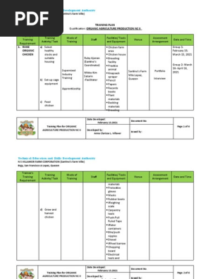 TRAINING PLAN