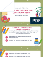 Steps in Constructing Classroom Tests