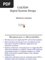 CoE3DJ4 Digital Systems Design Hardware Summary