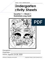 Kindergarten Activity Sheets: Quarter 1 - Week 1