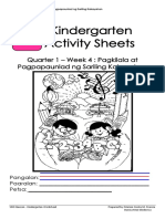 Kindergarten Activity Sheets: Quarter 1 - Week 4: Pagkilala at Pagpapaunlad NG Sariling Kakayahan