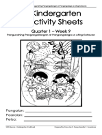 Kindergarten Activity Sheets: Quarter 1 - Week 9