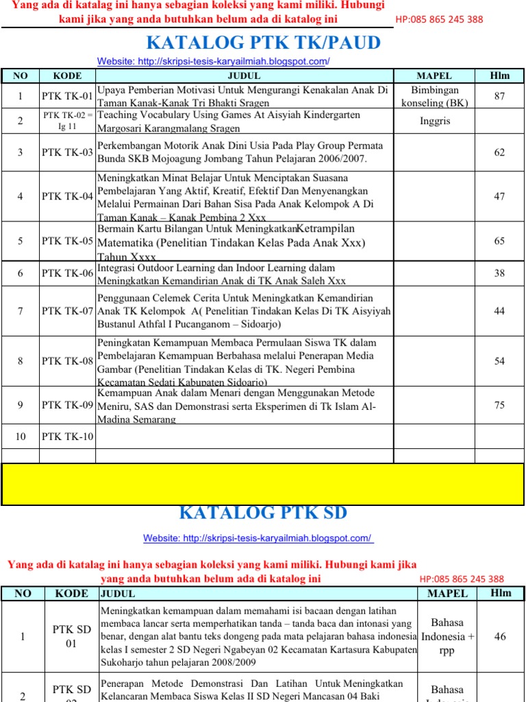 Judul Contoh Ptk Pts Pkp