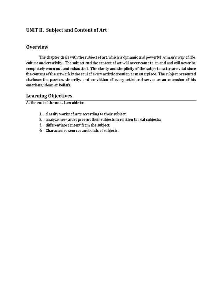 Subject and Content in Art | PDF | Abstract Art | Paintings