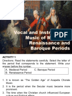 Vocal and Instrumental Music of the Medieval, Renaissance and Baroque Eras