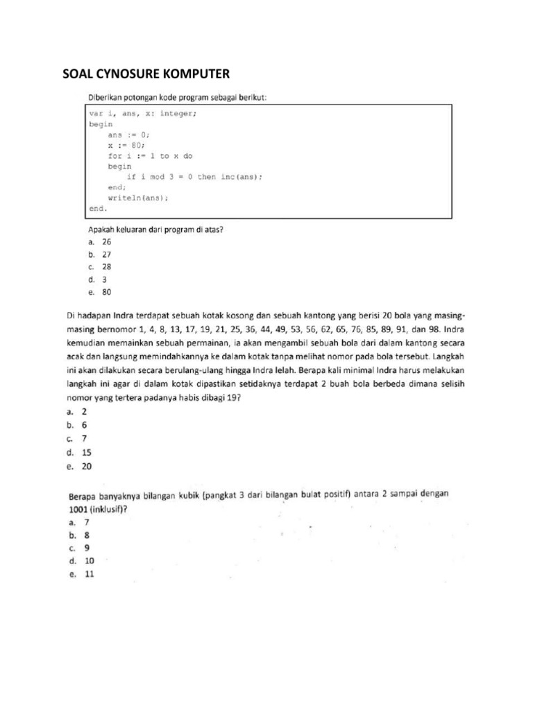 Soal Informatika PDF