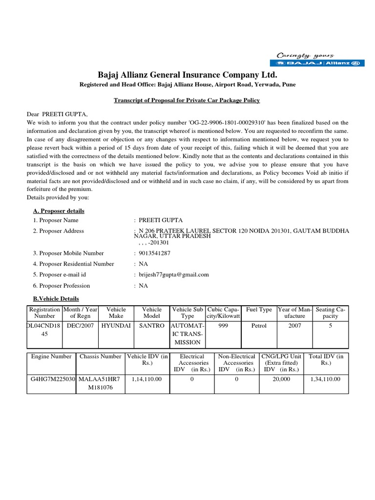 Car Policy Due 2022Paid PDF Insurance Vehicle Insurance