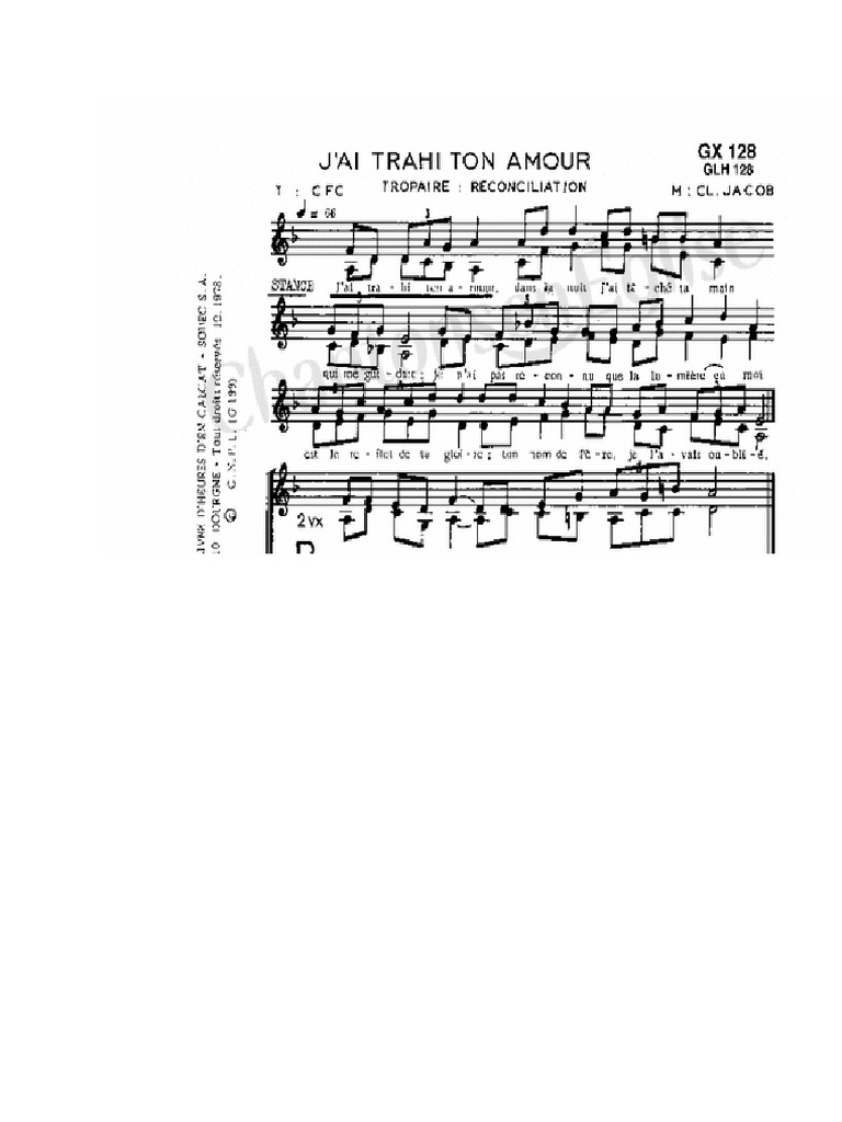 J'ai Trahi Ton Amour | PDF