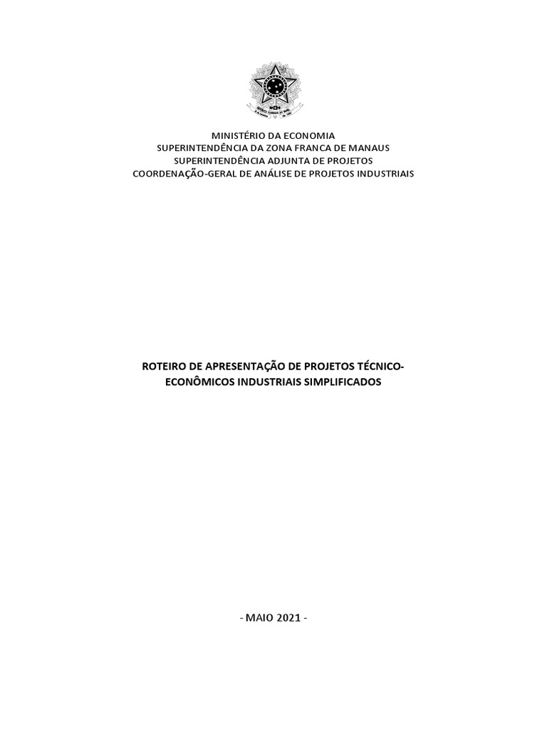 Roteiro De Elaboracao De Projeto Industrial Simplificado Pdf