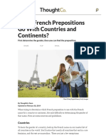 What French Prepositions Go With Countries, Continents